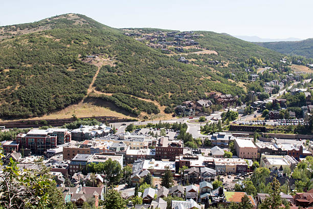 istock Downtown Park City, Utah among green hills 599961580