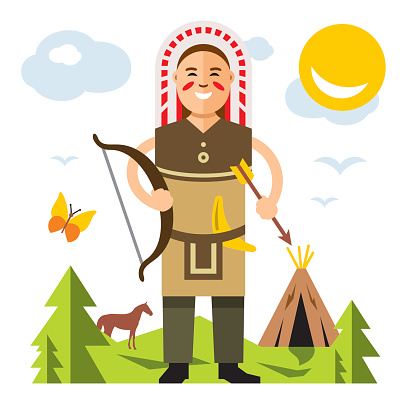 Archer tribe. Isolated on a white background