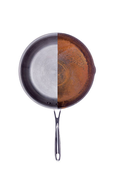 istock Shiny new and old corroded rusted frying pan 599966898