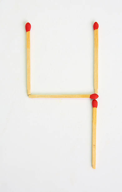 istock matches number four on white background 599970640