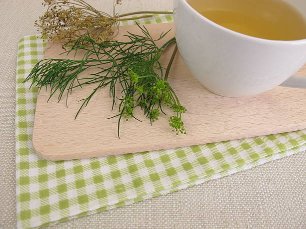 Cup of herbal tea with dill stock photo
