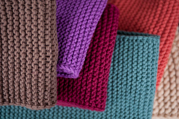istock Colorful knitted scarves 599974040