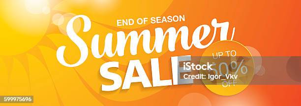 Summer Sale Banner Stock Illustration - Download Image Now - Summer, Backgrounds, Sale