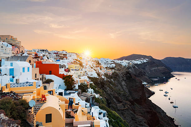 istock View of Oia at sunrise 599976044