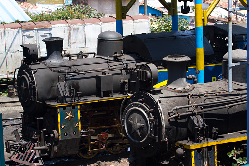 Yaren, Nauru: narrow gauge steam engine and tender on public display - once used in the phosphate mining operations to bring phosphates (calcium pyrophosphate) from the central plateau to the coast for shipping