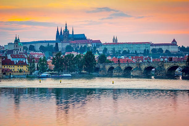 istock River Vltava sunset Prague Czech Republic Europe 599978328