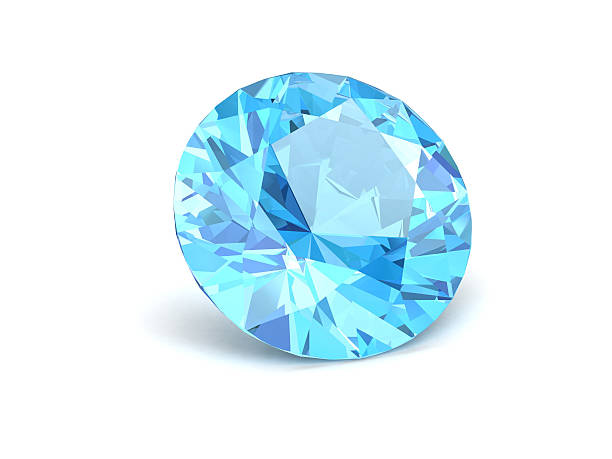 istock Shiny white blue topaz illustration (high resolution 3D image)3D 599979202