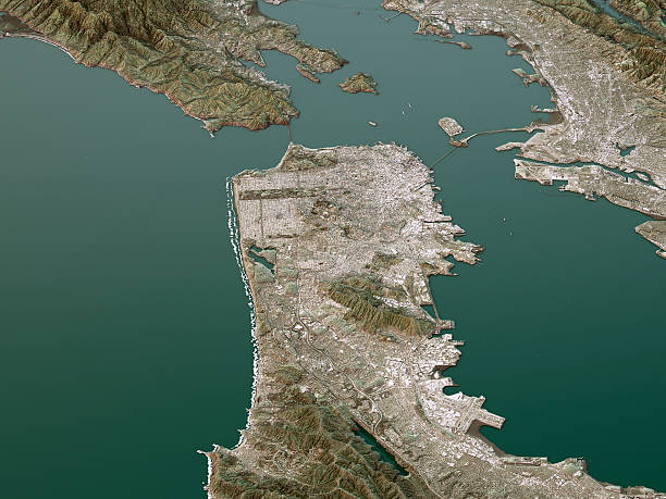 istock San Francisco Topographic Map 3D Landscape View Natural Color 599979886