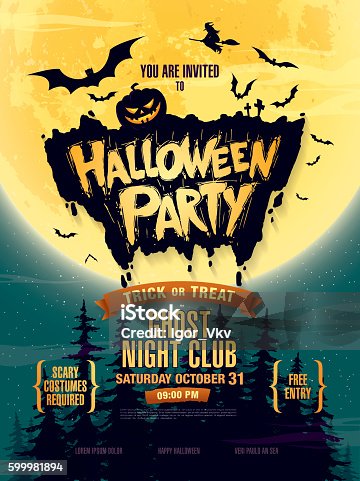istock Halloween party. Poster 599981894
