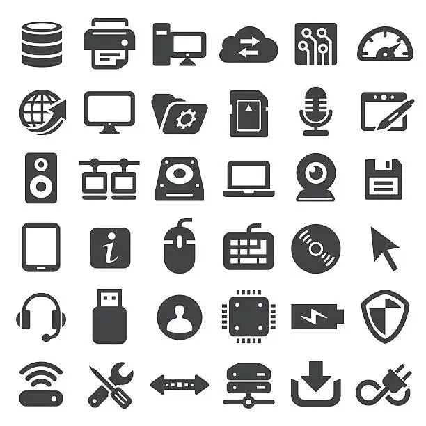 Vector illustration of Computer Icons - Big Series