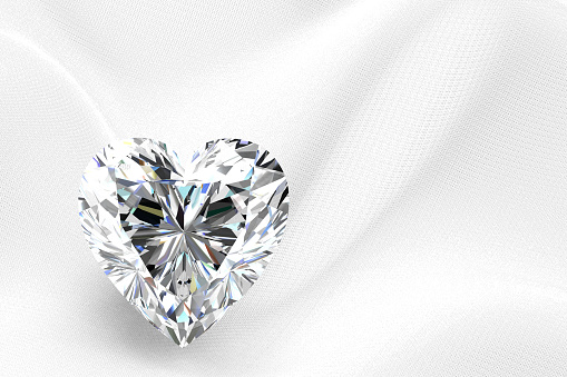 Shiny white diamond illustration (high resolution 3D image) 3D illustration