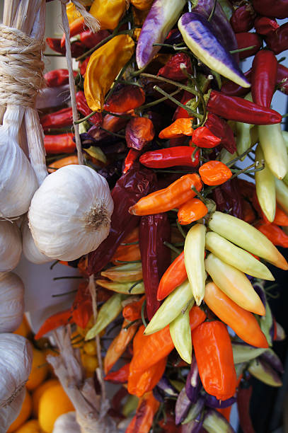 istock Dried vegetables - orange, yellow, violet pepper, garlic 599990754
