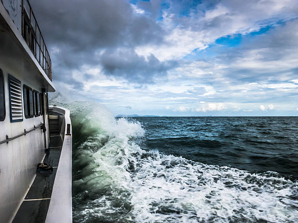 istock Transportation Boat Crashes Big Waves Storm Sea Asia 599991768