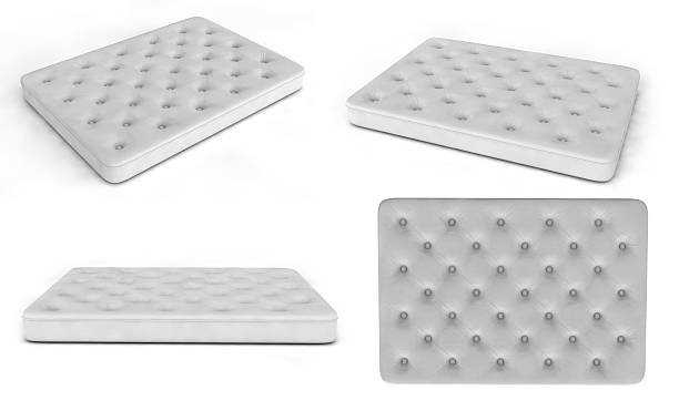 istock set of mattresses, 3D rendering isolated on white background 599992922