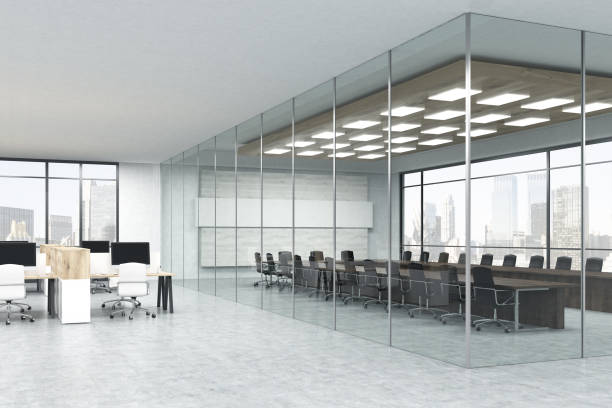 istock Computer hall and meeting room in big city 599996606