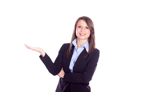 istock beautiful business woman isolated on white 599998374