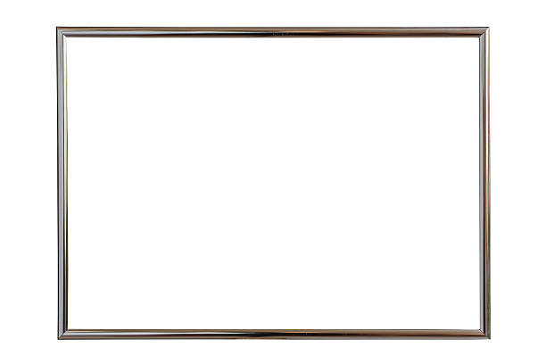 istock Silver wooden photo frame isolated on white 600062842