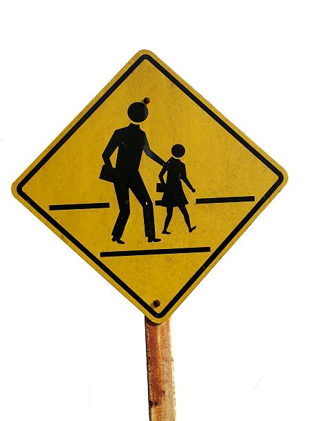 istock School crossing sign isolated on a white background 600063848