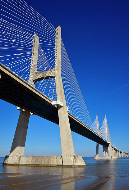 istock Vasco da Gama bridge pillars, Lisbon, Portugal 600065918