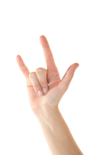 istock Female Hand is Making Rocker Sign on Isolated Background 600068982