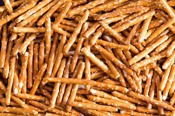 istock Plenty Salted Baked Pretzel Sticks for Backgrounds 600069730