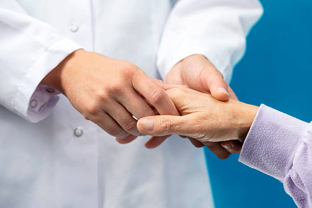 istock Women hand helping senior patient 600070580