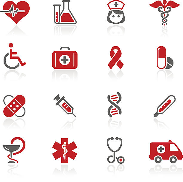 ilustraciones, imágenes clip art, dibujos animados e iconos de stock de iconos de medicina y salud // redico series - medicina de emergencia