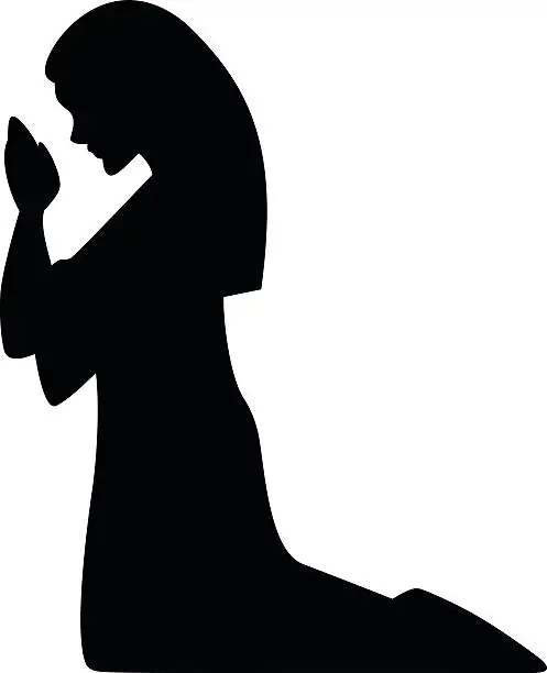 Vector illustration of Mother Mary Praying