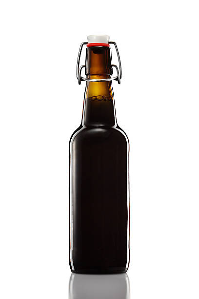 istock Swing top bottle of dark beer isolated on white background 600072496