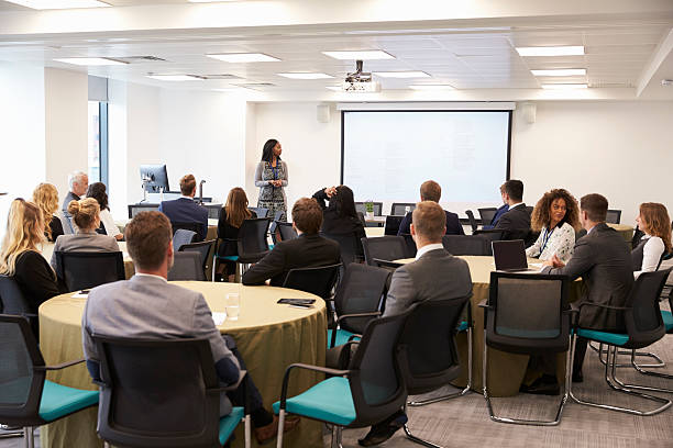 istock Businesswoman Making Presentation At Conference 600072566