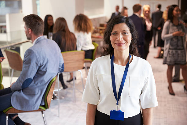 istock Portrait Of Female Delegate During Break At Conference 600072770