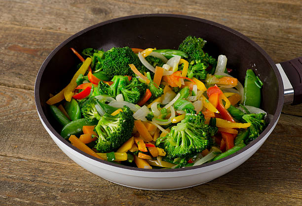 istock Vegetarian stir fry in a pan. 600073914