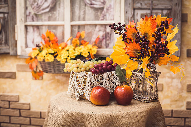 istock Autumn still life at the table 600076058
