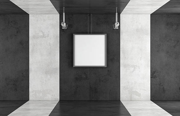 Black and white contemporary art gallery