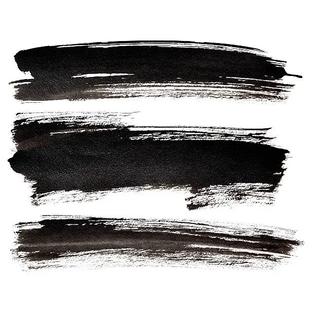 Photo of Set of black brush strokes