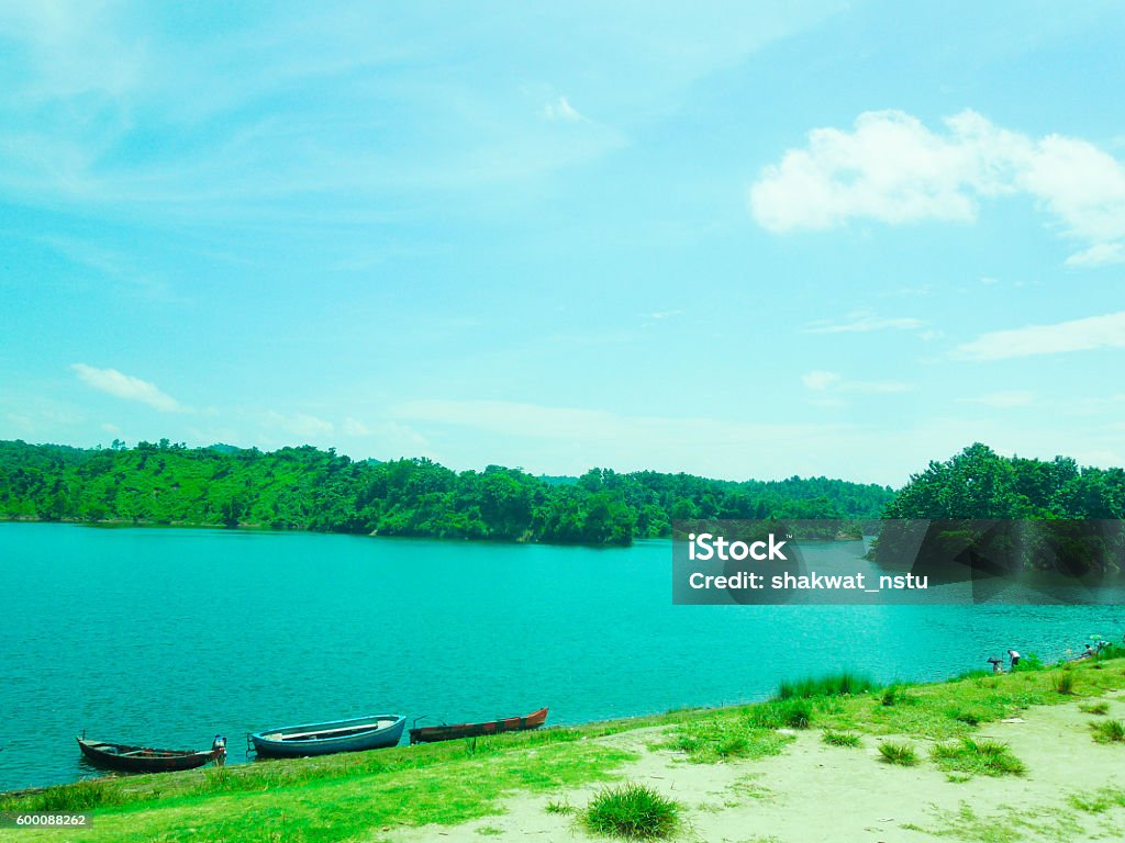 Boats in lake Boats in beautiful lake. Bangladesh Stock Photo