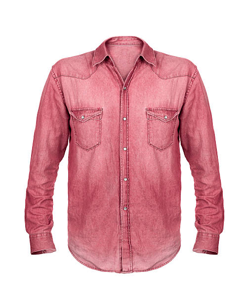 istock red jean shirt isolated on white background 600089574