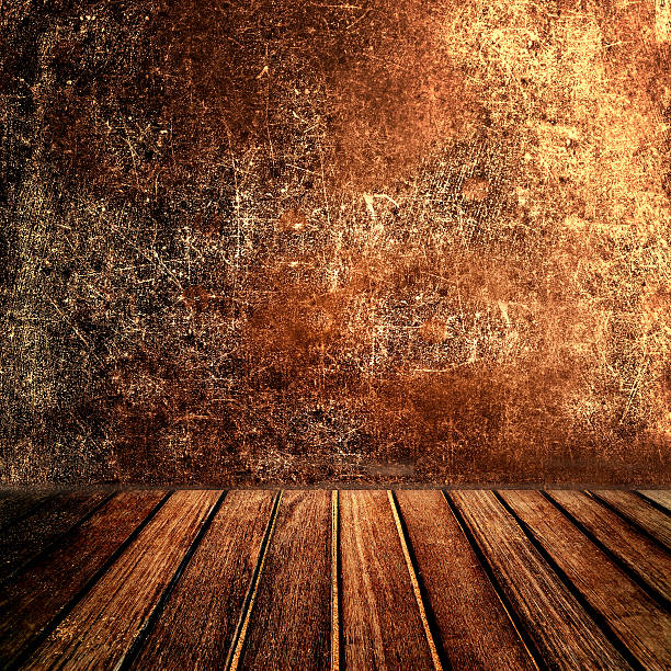 istock Old vintage brown wood panel tabletop with  Abstract Dark brown 600091314