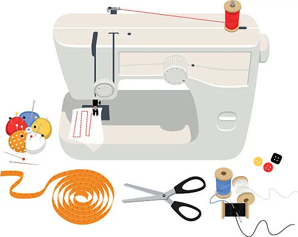 Vector illustration of Sewing supplies