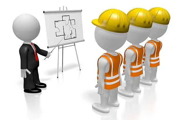 Photo of 3D businessman/ construction concept