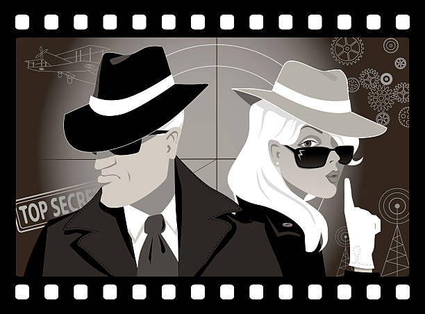 ilustraciones, imágenes clip art, dibujos animados e iconos de stock de películas de espías - femme fatale