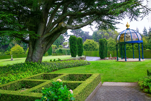 Dunedin, New Zealand - - February 10, 2015: garden at Larnach Castle.