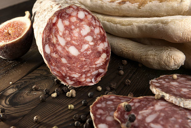 istock Italian Salame -  dry-cured sausage 600096134
