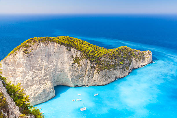 istock Navagio Bay with moored yachts 600096496