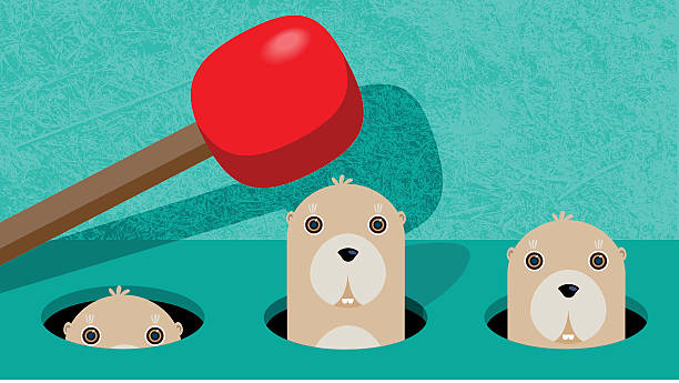 wack-a-mole - tikus tanah mamalia ilustrasi stok