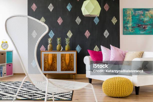 Relax In Colorful Interior Stock Photo - Download Image Now - Apartment, Arts Culture and Entertainment, Carpet - Decor