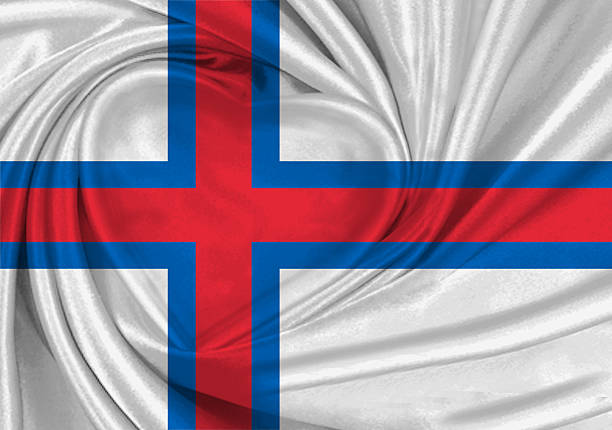 Faroe Islands flag, three dimensional render, satin texture
