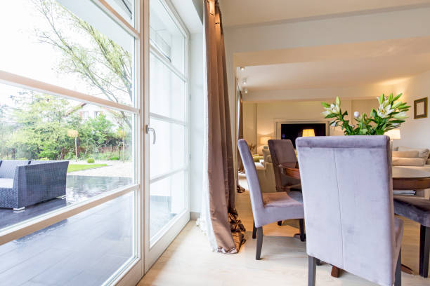 istock New dining room with garden view 600131972