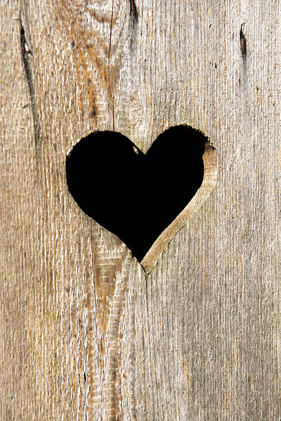 Heart in wooden wall