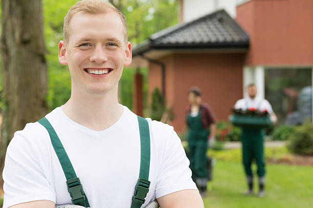 istock Male blond gardener in the close-up 600133526